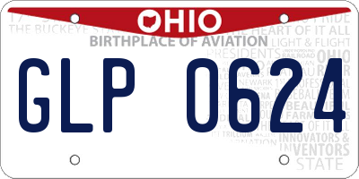 OH license plate GLP0624