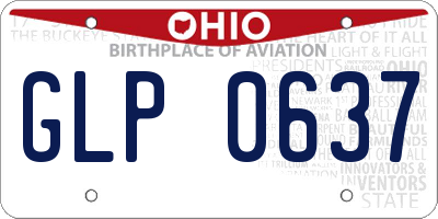 OH license plate GLP0637
