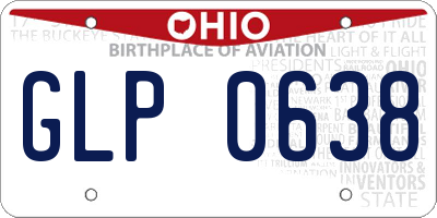 OH license plate GLP0638