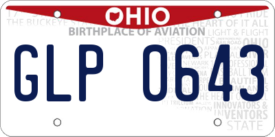 OH license plate GLP0643