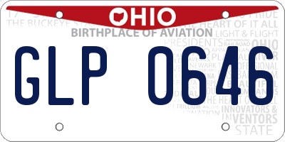 OH license plate GLP0646