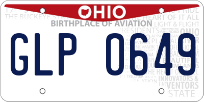 OH license plate GLP0649