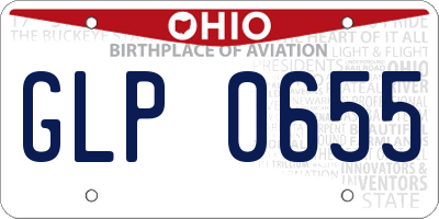 OH license plate GLP0655
