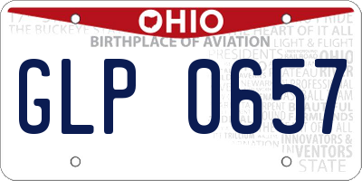 OH license plate GLP0657