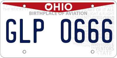 OH license plate GLP0666
