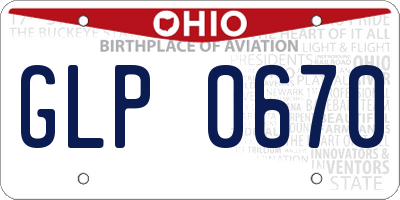 OH license plate GLP0670