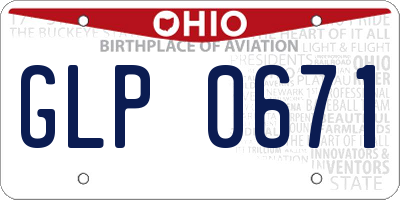 OH license plate GLP0671