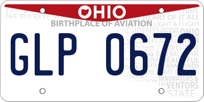 OH license plate GLP0672