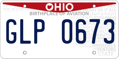 OH license plate GLP0673