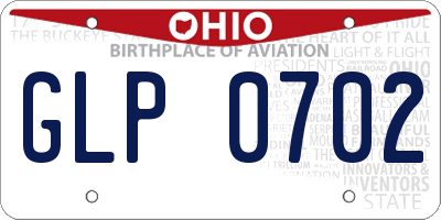 OH license plate GLP0702