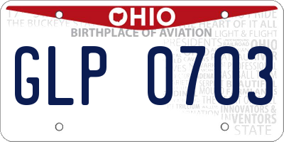 OH license plate GLP0703