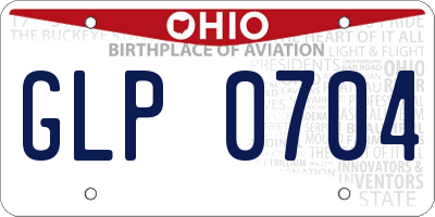 OH license plate GLP0704
