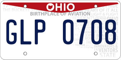 OH license plate GLP0708