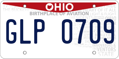 OH license plate GLP0709