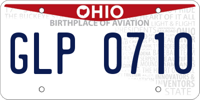 OH license plate GLP0710