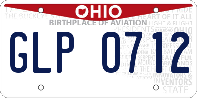 OH license plate GLP0712
