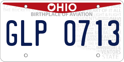 OH license plate GLP0713