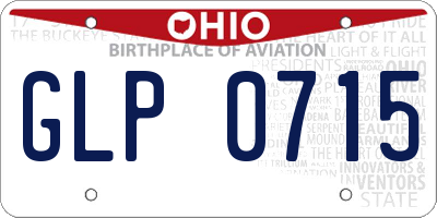 OH license plate GLP0715