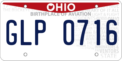 OH license plate GLP0716