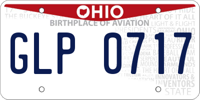 OH license plate GLP0717
