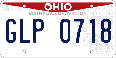 OH license plate GLP0718