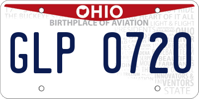 OH license plate GLP0720