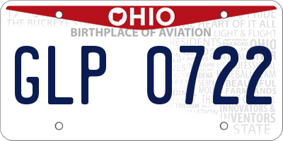 OH license plate GLP0722