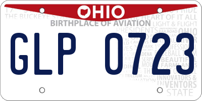 OH license plate GLP0723