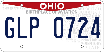 OH license plate GLP0724