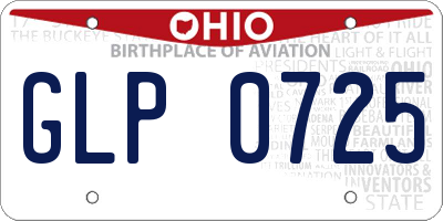 OH license plate GLP0725