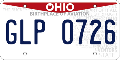 OH license plate GLP0726