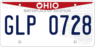 OH license plate GLP0728