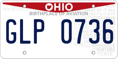 OH license plate GLP0736