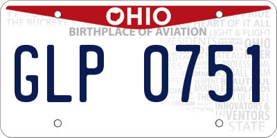 OH license plate GLP0751