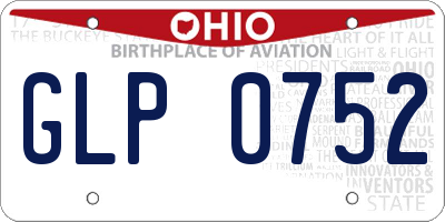 OH license plate GLP0752