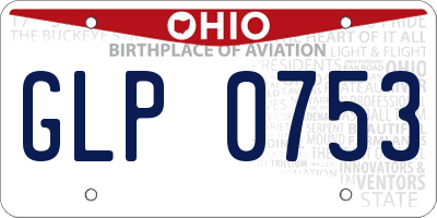 OH license plate GLP0753