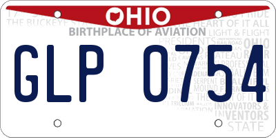 OH license plate GLP0754