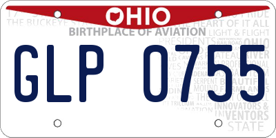 OH license plate GLP0755