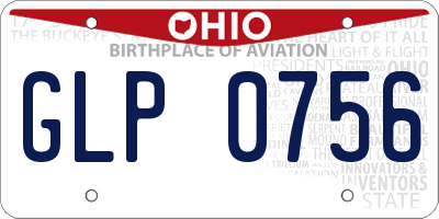 OH license plate GLP0756