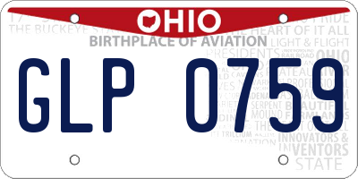 OH license plate GLP0759