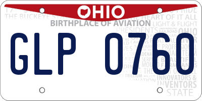 OH license plate GLP0760