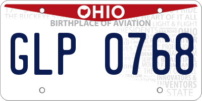 OH license plate GLP0768