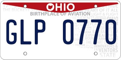 OH license plate GLP0770