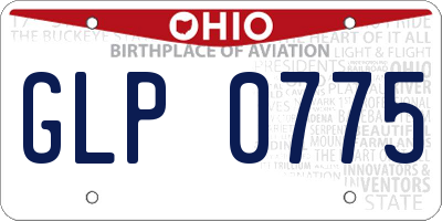 OH license plate GLP0775