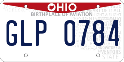 OH license plate GLP0784