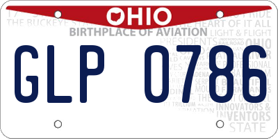 OH license plate GLP0786