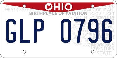 OH license plate GLP0796