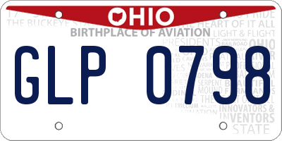 OH license plate GLP0798