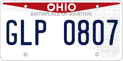 OH license plate GLP0807