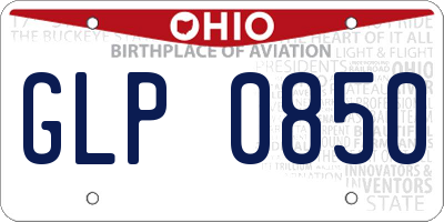 OH license plate GLP0850